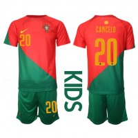 Portugal Joao Cancelo #20 Replika babykläder Hemmaställ Barn VM 2022 Kortärmad (+ korta byxor)